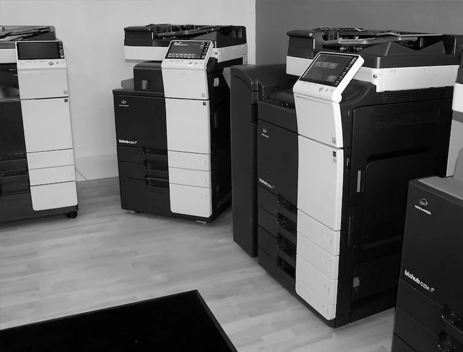 Modern office photocopier and printer installation