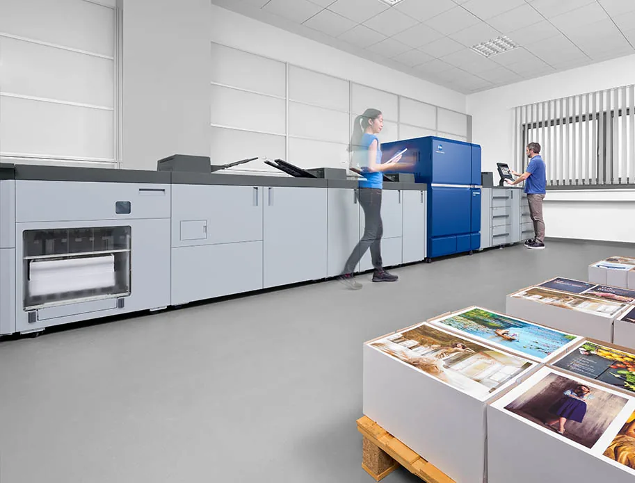 Digital production printing press in a professional print environment